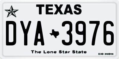 TX license plate DYA3976