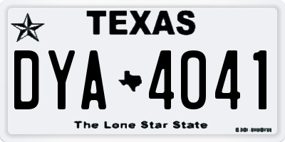 TX license plate DYA4041