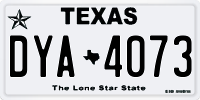 TX license plate DYA4073