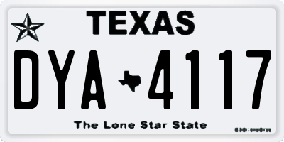TX license plate DYA4117