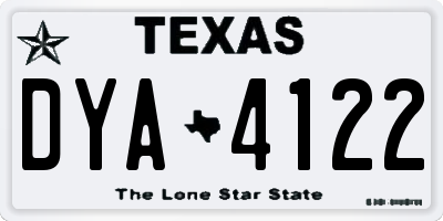 TX license plate DYA4122