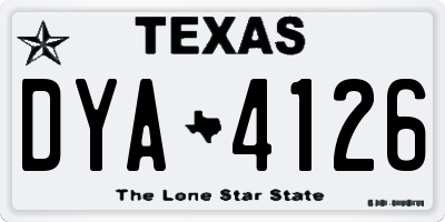 TX license plate DYA4126