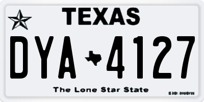 TX license plate DYA4127