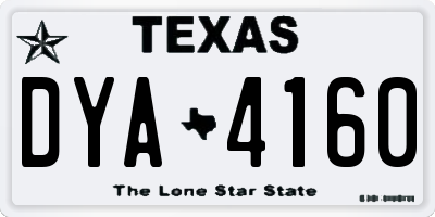 TX license plate DYA4160