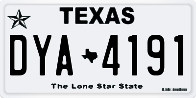 TX license plate DYA4191