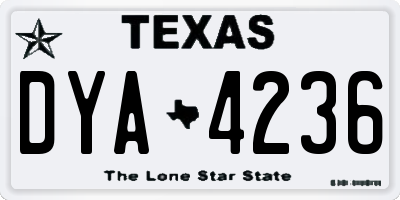 TX license plate DYA4236