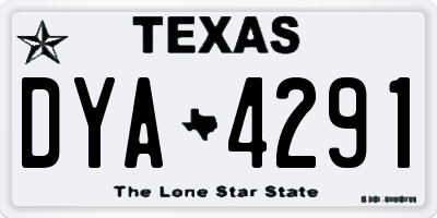 TX license plate DYA4291