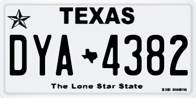 TX license plate DYA4382