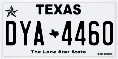 TX license plate DYA4460