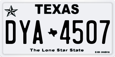 TX license plate DYA4507