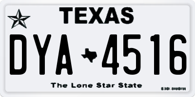 TX license plate DYA4516
