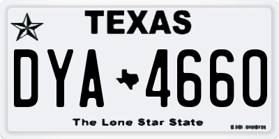 TX license plate DYA4660