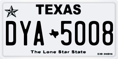 TX license plate DYA5008
