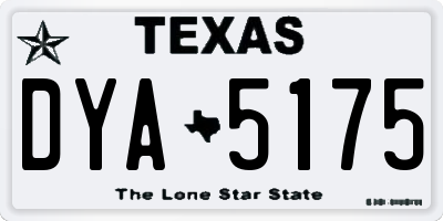 TX license plate DYA5175