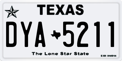 TX license plate DYA5211
