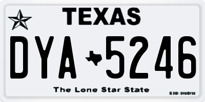 TX license plate DYA5246