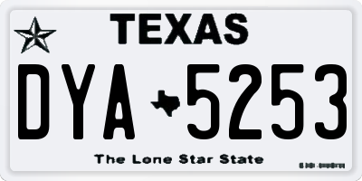 TX license plate DYA5253