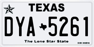 TX license plate DYA5261
