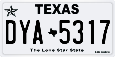 TX license plate DYA5317