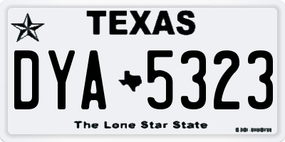 TX license plate DYA5323