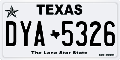 TX license plate DYA5326