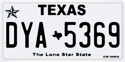 TX license plate DYA5369