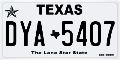 TX license plate DYA5407