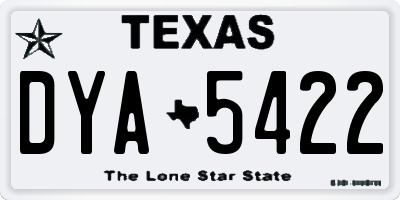 TX license plate DYA5422