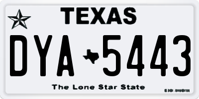 TX license plate DYA5443