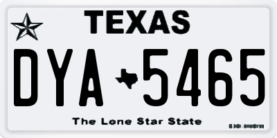 TX license plate DYA5465