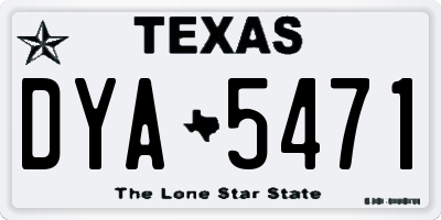 TX license plate DYA5471