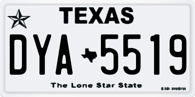 TX license plate DYA5519