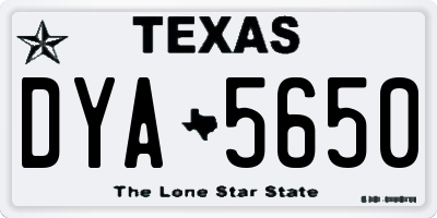 TX license plate DYA5650