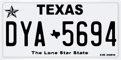 TX license plate DYA5694