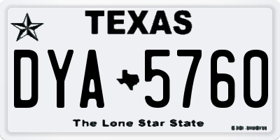 TX license plate DYA5760