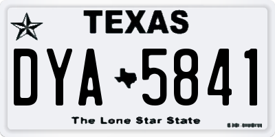 TX license plate DYA5841