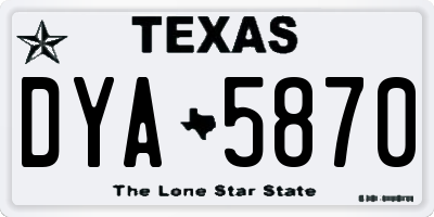 TX license plate DYA5870