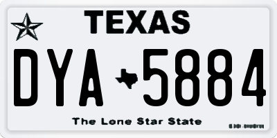 TX license plate DYA5884