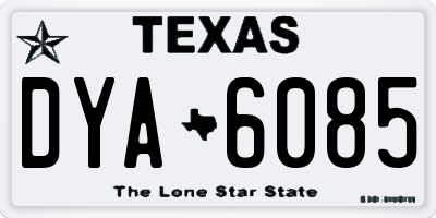 TX license plate DYA6085