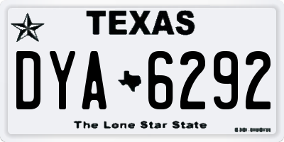 TX license plate DYA6292