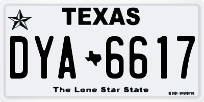 TX license plate DYA6617