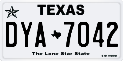 TX license plate DYA7042