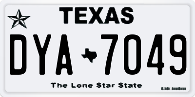 TX license plate DYA7049