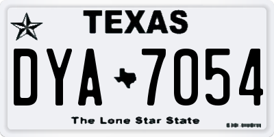 TX license plate DYA7054