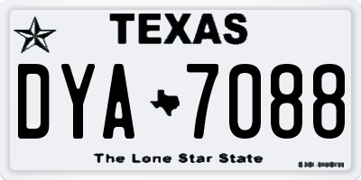 TX license plate DYA7088