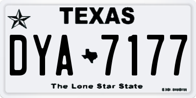 TX license plate DYA7177