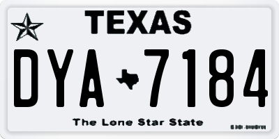 TX license plate DYA7184