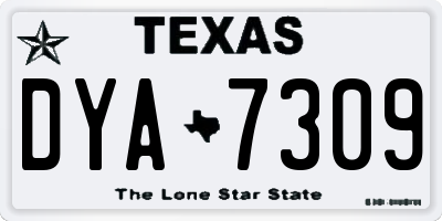 TX license plate DYA7309