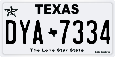 TX license plate DYA7334