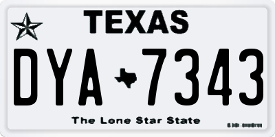 TX license plate DYA7343